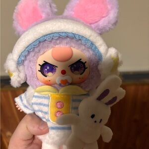 Adorable Plush Bunny Toy with Purple and Pink Accents